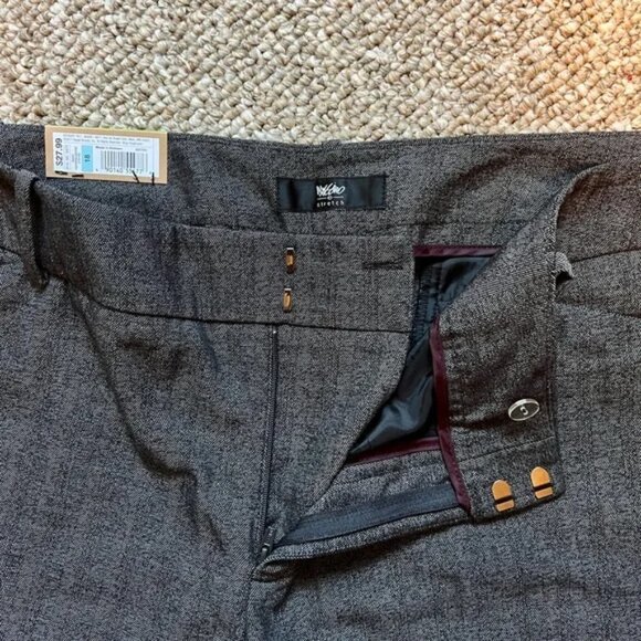 NWT Mossimo Stretch Charcoal Gray Herringbone Trousers Size 18 - Picture 2 of 5